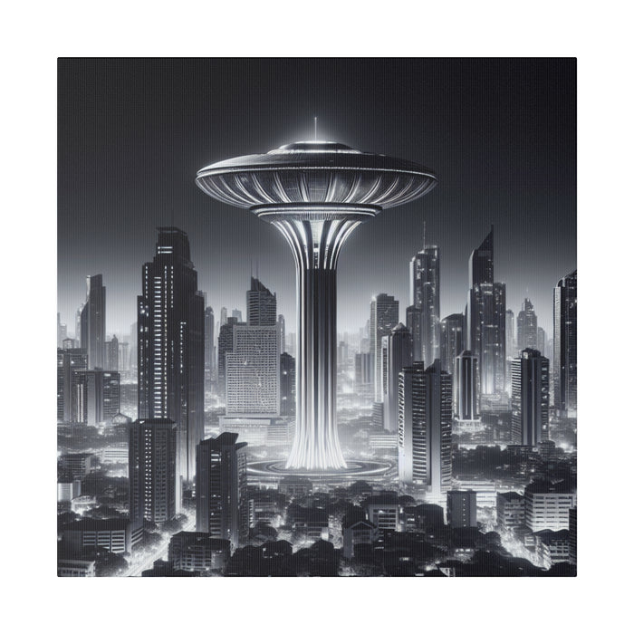 Futuristic Cityscape Canvas 0.75"