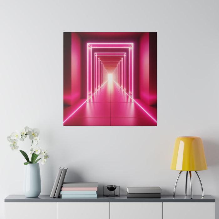 Neon Infinity Corridor Canvas 0.75"