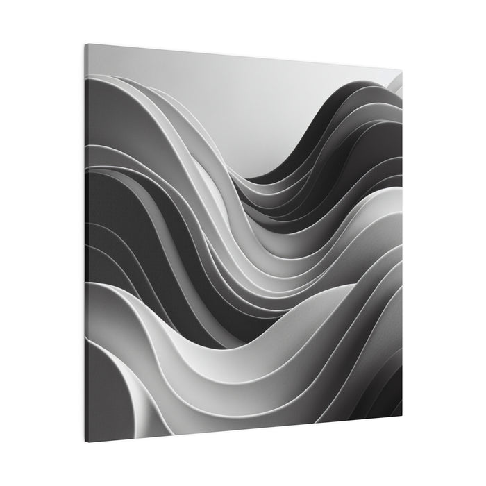 Monochrome Waves Abstract 0.75"