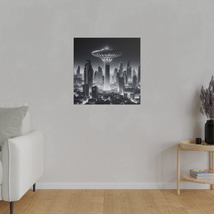 Futuristic Cityscape Canvas 0.75"