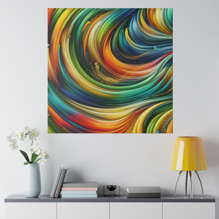 Vibrant Swirls Abstract Canvas 0.75"