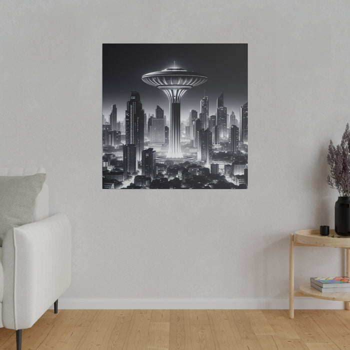 Futuristic Cityscape Canvas 0.75"