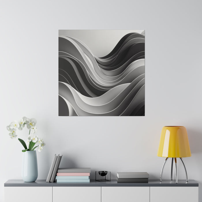 Monochrome Waves Abstract 0.75"