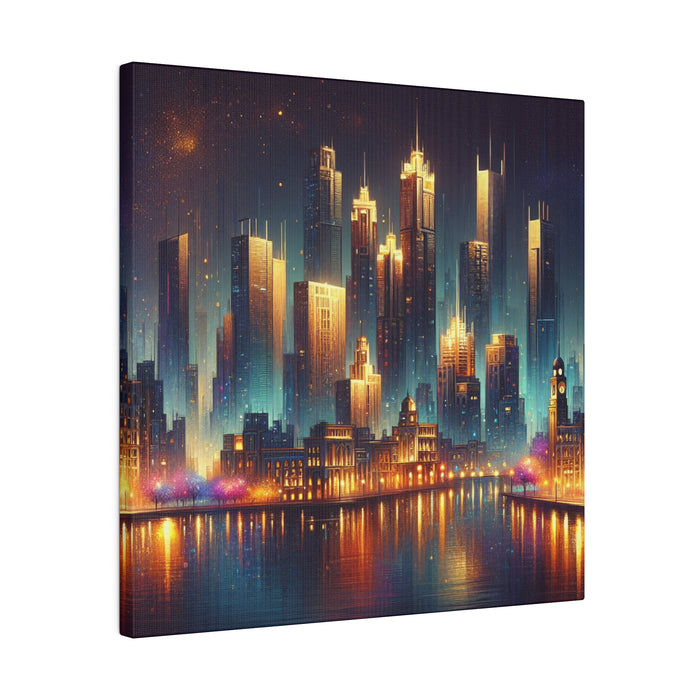 Starry Urban Nightscape Canvas 0.75"