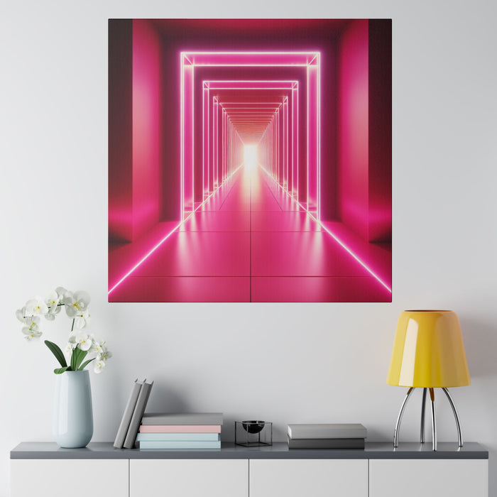 Neon Infinity Corridor Canvas 0.75"