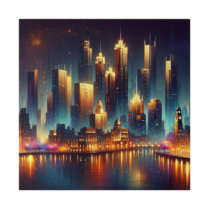 Starry Urban Nightscape Canvas 0.75"