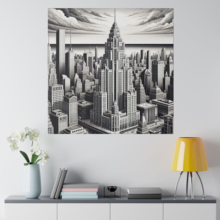 Monochrome Metropolitan Skyline 0.75"