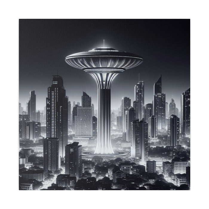 Futuristic Cityscape Canvas 0.75"