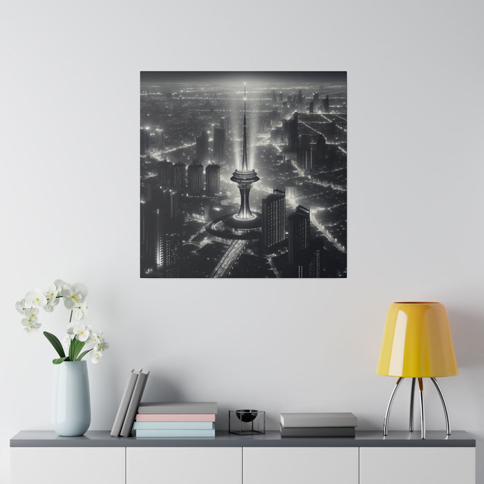 Futuristic Cityscape Glow 0.75"