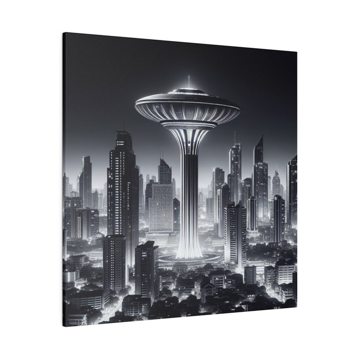 Futuristic Cityscape Canvas 0.75"