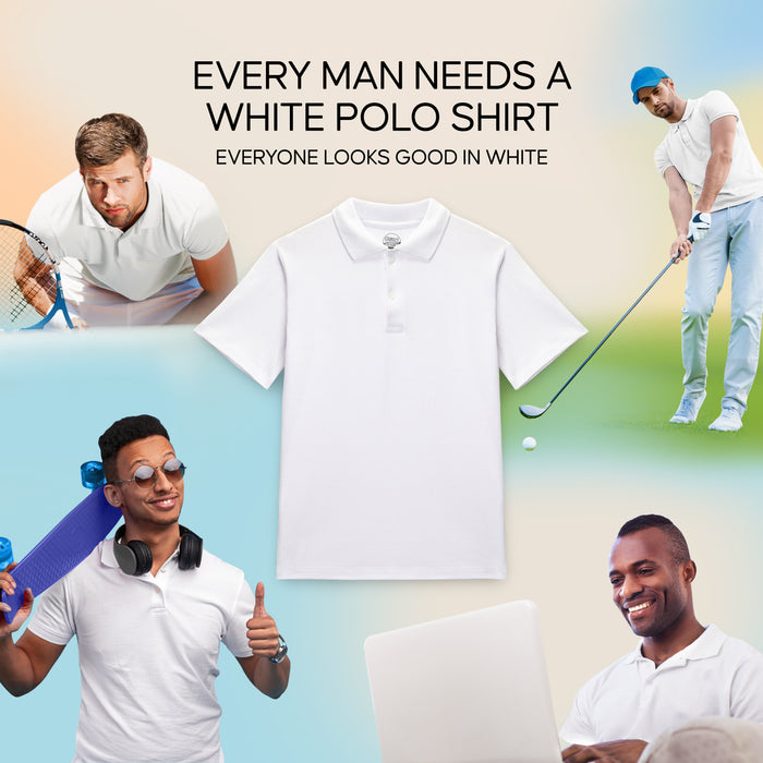 Polo Shirts for Men - Short Sleeve T-Shirt - Mens Cotton Polo Shirt - Pique T-Shirts