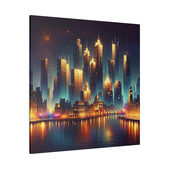 Starry Urban Nightscape Canvas 0.75"