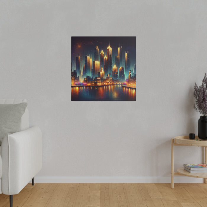 Starry Urban Nightscape Canvas 0.75"