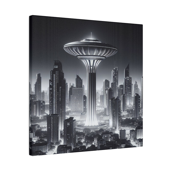 Futuristic Cityscape Canvas 0.75"