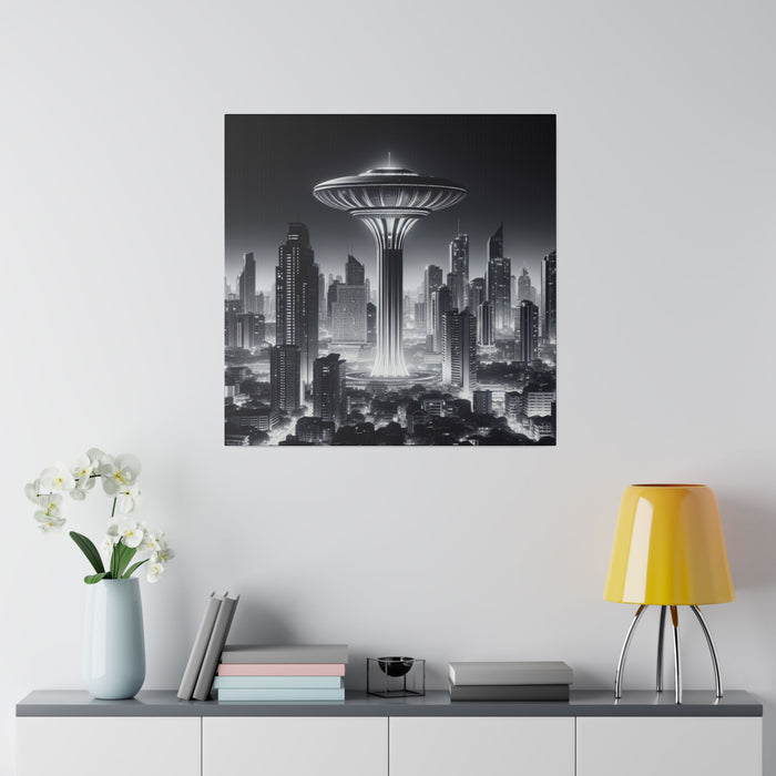 Futuristic Cityscape Canvas 0.75"