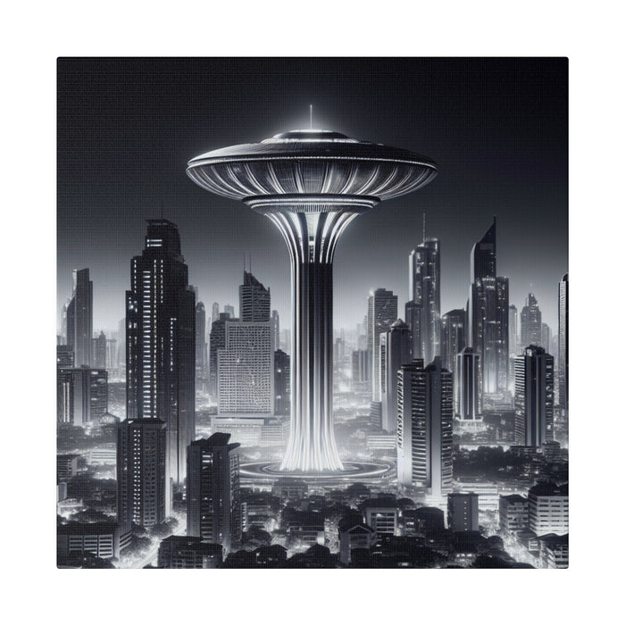 Futuristic Cityscape Canvas 0.75"