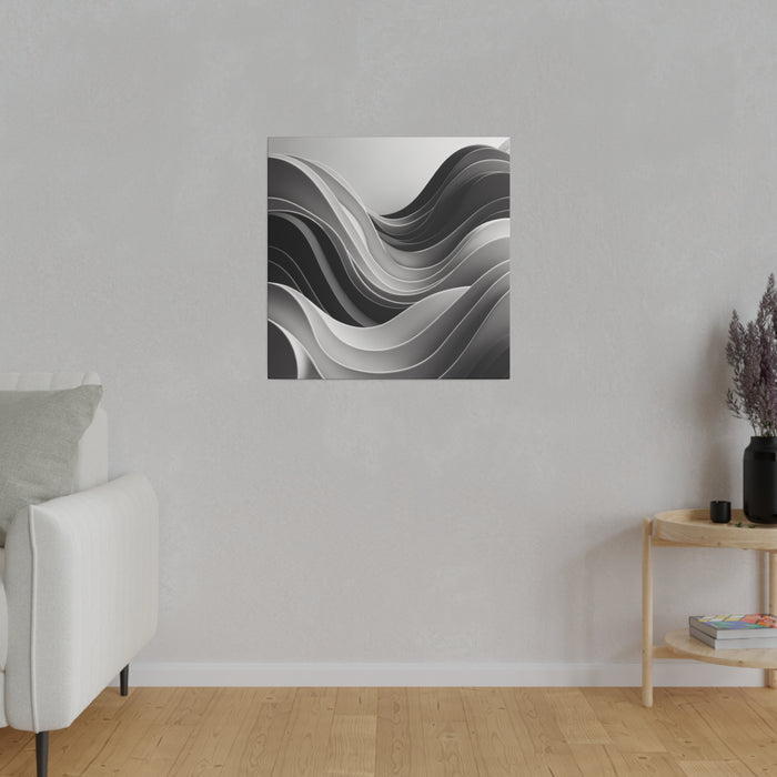 Monochrome Waves Abstract 0.75"