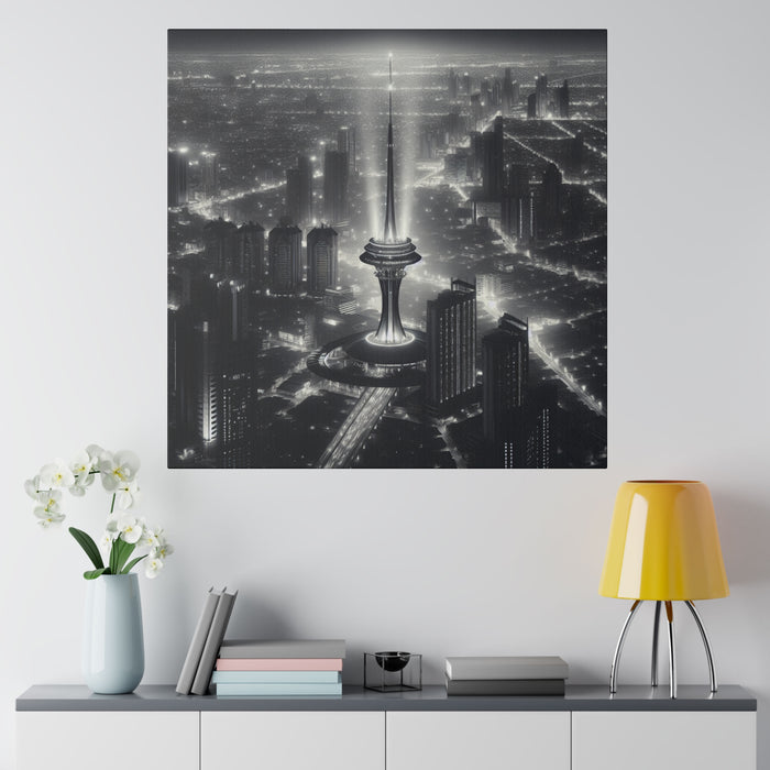 Futuristic Cityscape Glow 0.75"