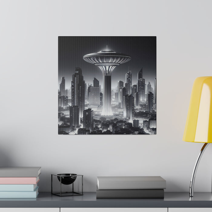 Futuristic Cityscape Canvas 0.75"