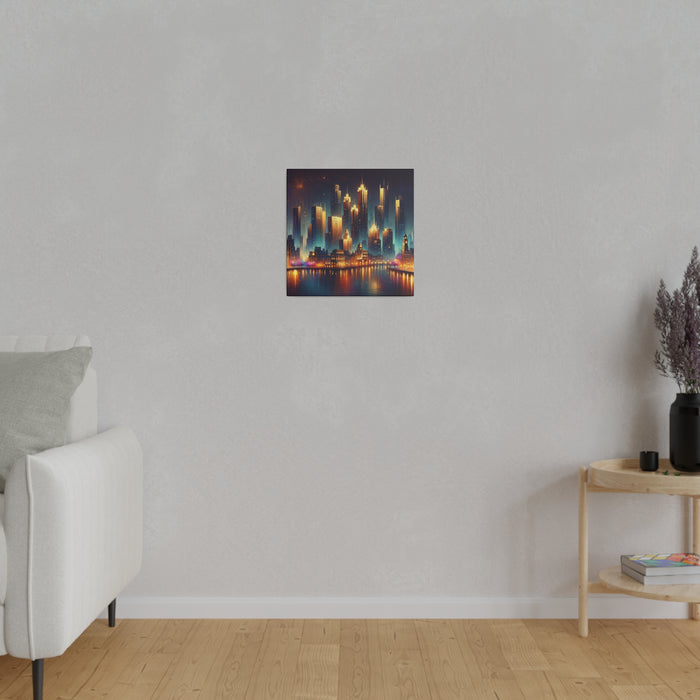 Starry Urban Nightscape Canvas 0.75"