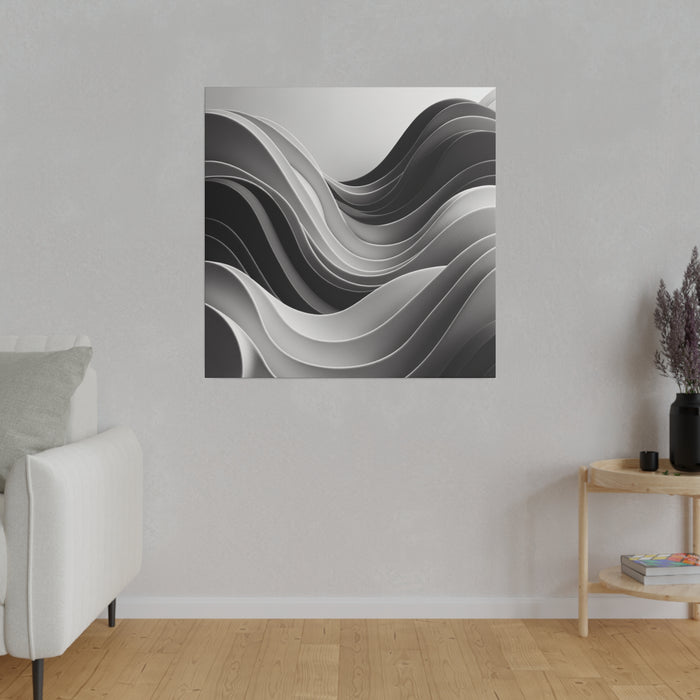 Monochrome Waves Abstract 0.75"