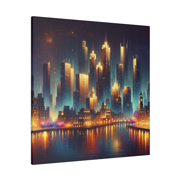 Starry Urban Nightscape Canvas 0.75"