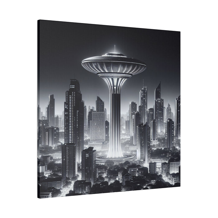 Futuristic Cityscape Canvas 0.75"