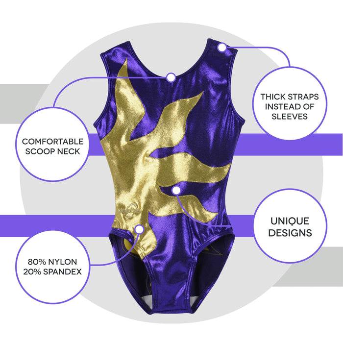 O3GL015 Obersee Girls Gymnastics Leotards One-Piece Athletic