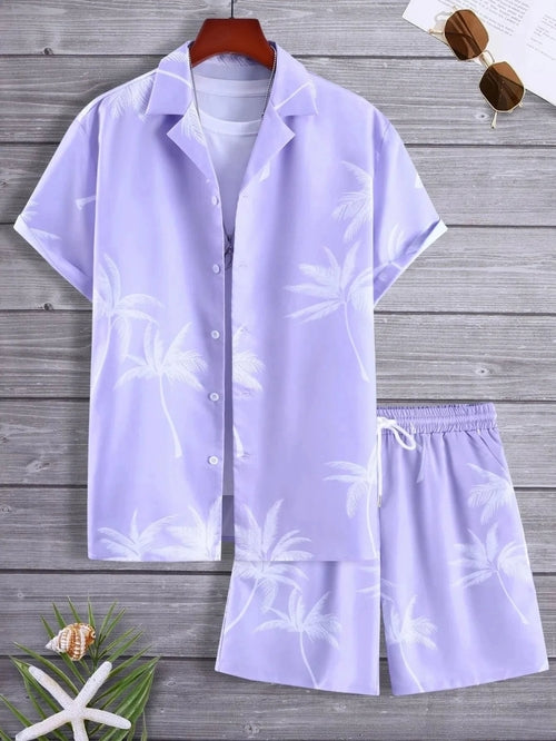 Vacation mood men beach shorts set