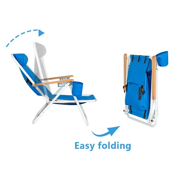 Portable High Strength Beach Chair with Adjustable Headrest