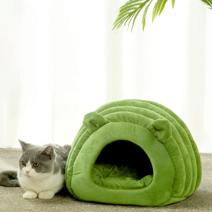 Foldable Cat Bed Cute Pet Winter Warm House for Indoor Kennel Puppy